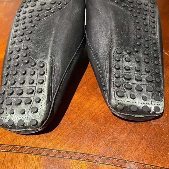 Tod’s Black Leather Flat Mules Size 10 SOLD AS IS - Picture 6 of 11